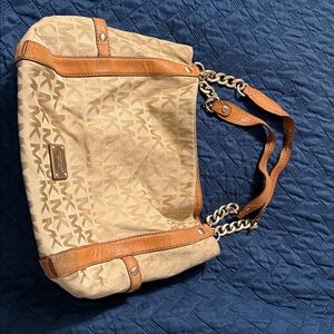 Michael Kors Tan and Brown Shoulder Bag